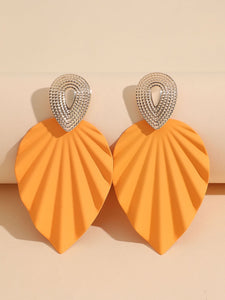 Leaf Drop Earrings-Orange