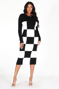 Check Me Out Sweater Dress-Plusa