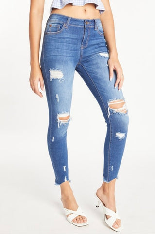 Mid Rise Cropped Jeans/Meduim